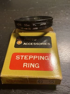 VINTAGE HOYA 55- 49MM STEP DOWN FILTER RING MADE IN JAPAN - Image 1 of 2