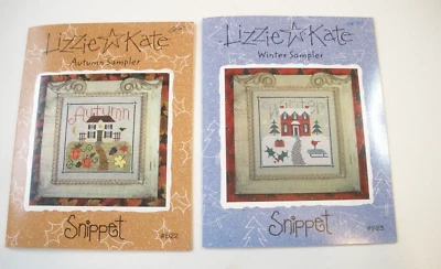 Lizzie Kate Snippet Autumn &Winter  Sampler Cross Stitch Charts S23 S22 Lot of 2 - Image 1 of 3