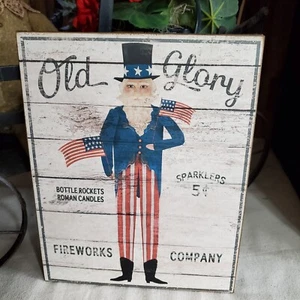 SIGNO ANTIGUO VINTAGE DE BANDERA DEL TÍO SAM DE AMÉRICA PATRIÓTICA ESTILO VICTORIANO POPULAR EE. UU. - Imagen 1 de 11