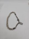 Vintage Bracelet 7 Inch Silvertone Braided Chain Signed American Eagle