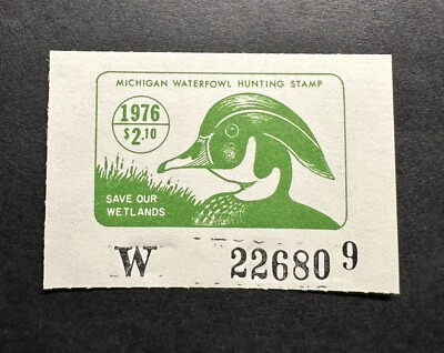 WTDstamps - 1976 MICHIGAN - State Duck Stamp - Mint OG NH - Image 1 of 2