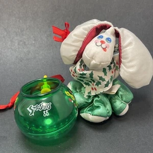 De colección 1987 Fisher Price Smooshees Muérdago El Cachorro Adorno de Navidad - Imagen 1 de 16