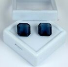 Tanzania Treated Blue Spinel Gemstone Pair Octagon 10-12 Ct Natural Certified