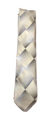 Corbata ESTRUCTURA Hombre Gris 100% Seda Hecha en China 58.5” 3.5” Usada en Excelente Condición Foto 1 de 4