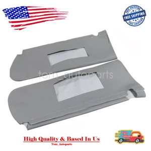 Replacement Sun Visor Cover Leather Gray For 95-99 Chevy Tahoe Suburban Yukon - Picture 1 of 8