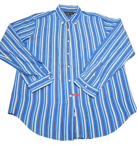 Ralph Lauren Mens Blue Striped Button Down Shirt Classic Fit Long Sleeve XL - Picture 1 of 8
