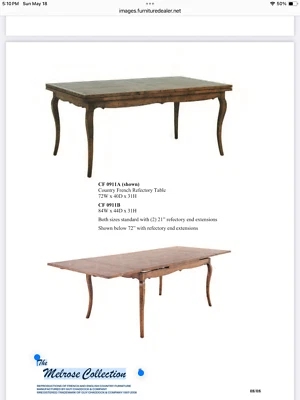 Mesa de jantar refeitório extensão folha gaveta campo francês - Imagem 1 de 4