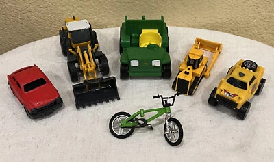 John Deere And Others Tractor Truck Car Bike Farm Equipment Toy Lot 6 - Image 1 of 4