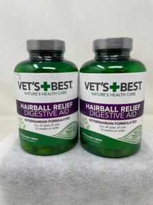 Vet's Best Cat Hairball Relief Digestive Aid, Chicken, 180 Tabs, BB 7/28, 2 Pack - Picture 1 of 2