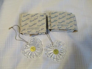 2 Vintage Princess House Lead Crystal Glass 3" Heart Hanging Ornament Czech #140 - Picture 1 of 4