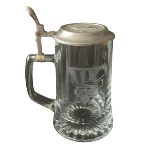 Vintage Winston Beer Stein Glass With Metal Lid - Perfect for NASCAR Fans! - Picture 1 of 12
