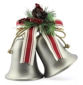 Vintage Rustic Silver Bells Christmas Door Hanger Decoration or Wreath Decor EUC - Picture 1 of 7