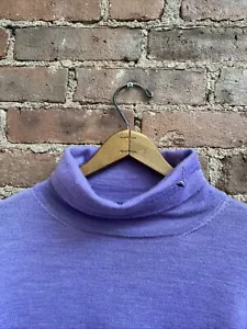 Lanvin en Bleu Men’s Turtleneck Sweater, Sz 48, Violet 100% Wool, Embroidered JP - Picture 1 of 10
