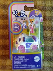 Polly Pocket Panda Set Mini Car With Doll And Pet Panda New - Picture 1 of 13