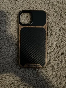 Kompatibel mit iPhone 13 Pro Max Hülle Holzmaserung mit Kohlefaser Textur D... - Bild 1 von 2