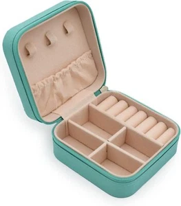 Mini Jewelry Travel Case, PU Leather Travel Jewelry Organizer Box, Small Portabl - Picture 1 of 4