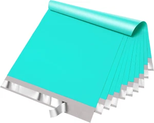 Fuxury 12X15.5 200Pc Teal Poly Mailers, Shipping Envelopes for Clothing/T-Shirt/ - Picture 1 of 12