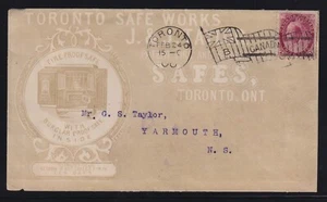 Kanada 1900/2 Toronto Safe Works 2x illustrierte Werbung Hüllen Flagge Stempel - Bild 1 von 4
