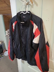 VTG 90s MacGregor Colorblock Windbreaker Jacket Red Black White Nylon L - Picture 1 of 13