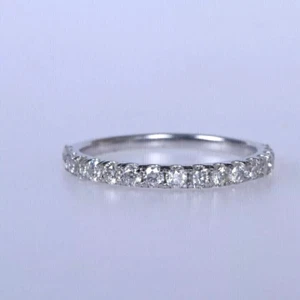 Round Cut 0.50Ct Certified Lab Grown Diamond Ring Eternity Band 14k White Gold - Picture 1 of 24