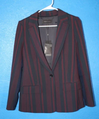 BCBG MAXAZRIA Mujer Blazer Talla XS Rojo y Negro Rayas Foto 1 de 4