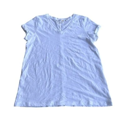 C&C California White Pima Cotton V-neck Tee US M - Image 1 of 4