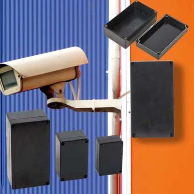 Caja de conexiones eléctricas impermeable plástico exterior recinto proyecto estuche negro Foto 1 de 4