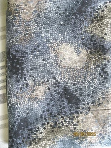 Robert Kaufman Co. bue, tan, gray and black mosaic pattern - Picture 1 of 1