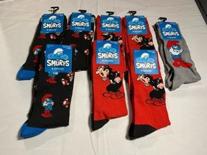 Smurfs Socks 8 pairs Mens Unisex Size US 7-12 2024 New Perris Brand - Picture 1 of 1