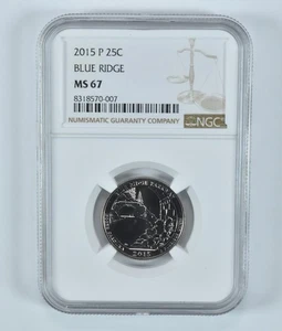 2015-P Washington Quarter Blue Ridge America The Beautiful MS67 NGC *7720 - Picture 1 of 5