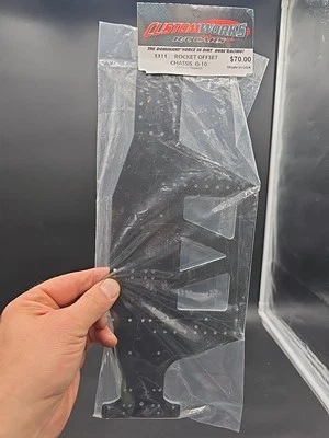 Custom Works Original Rocket Offset Chassis G-10 Nos New Dirt Oval Rc Car - Image 1 of 4