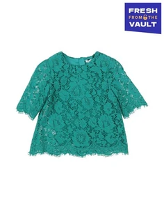 RRP€175 DOLCE & GABBANA Kids Lace Top Size 4Y Short Sleeves Zip Made in Italy - Picture 1 of 4