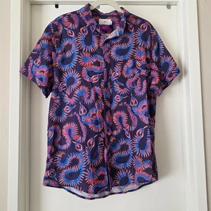 NEW Onia Liberty Fabric Shirt Short Sleeve Linen Cotton Snakes Casual Men Size L - Picture 1 of 9