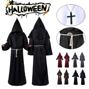 Halloween Capa con Capucha Disfraz Fraile Sacerdote Bata Juegos con disfraces Fiesta Disfraces - Imagen 1 de 26