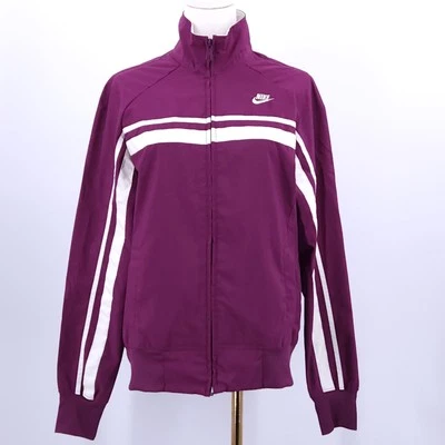 Nike Chaqueta de Pista para Mujer M Púrpura Blanco Rayas Cremallera Completa Y2K Retro 361074-586 Foto 1 de 4