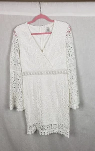 Vestido Esley L Blanco Encaje Manga Campana Forrado Mini Boho Campesino Festival Boda - Imagen 1 de 10