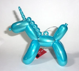 4” Alto Brillante Azul Cielo Plástico Globo Unicornio Navidad Adorno - Imagen 1 de 5