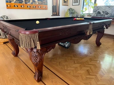 High-End Olhausen 8′ Custom Pool Table — Brazilian Mahogany , Italian Slate - Image 1 of 4