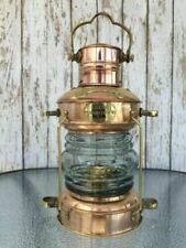 Brass & Copper Anchor Oil Lamp Nautical Maritime Ship Lantern Boat Light Design