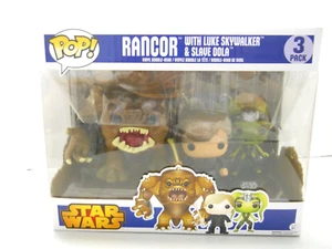 Funko POP! Star Wars 3 PACK RANCOR WITH LUKE SKYWALKER& SLAVE OOLA Bobble Heads - Picture 1 of 6