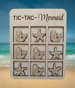Tic Tac Toe Mermaid Game, Beach House Games, Tic Tac Toe Game, Mermaid Starfish - Picture 1 of 7