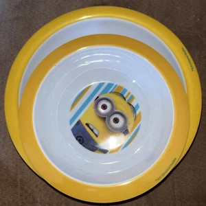2 Teiliges Kinder Ess Geschirr Set Minions bestehend aus Teller / Müslischlüssel - Bild 1 von 4