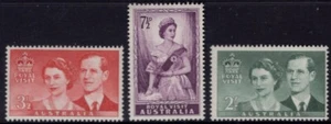 1954 Australia Royal Visit Of QE II Set Of 3 Mint Never Hinged, Clean & Fresh - Picture 1 of 1