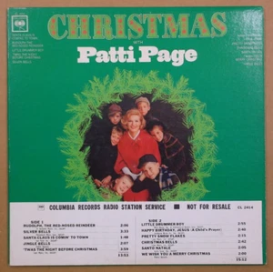 1965 CHRISTMAS with PATTI PAGE LP Album ~CL 2414~ WHITE LABEL/Radio Station Copy - Picture 1 of 3