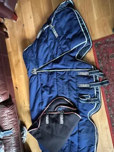 Rambo Optimo Stalldecke 400G 5'9" blau mit schwarzer Haube - Bild 1 von 4