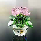 Figurines Everlasting Flower Valentine's Gifts Bouquet Pink Rose Flower Crystal 