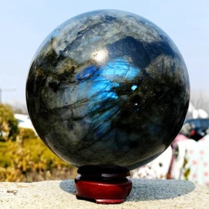 5.99LB Natural Magnífico Labrador Bola Cuarzo Cristal Piedra Espécimen Curación - Imagen 1 de 24