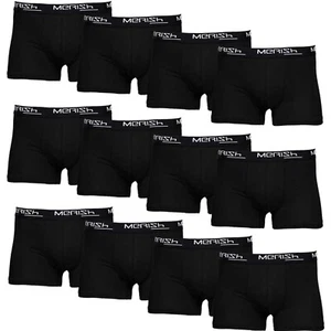 Boxershorts Herren 12er Pack Schwarz Baumwolle Elastan bequem Größe 4XL - Bild 1 von 2