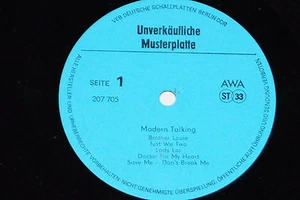 MODERN TALKING - LP Musterplatte Promo VEB Amiga AWA DDR - Bild 1 von 2