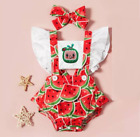 Girl 1st Birthday Cake Smash Outfit Watermelon Romper Dress Clothes Coco Melon